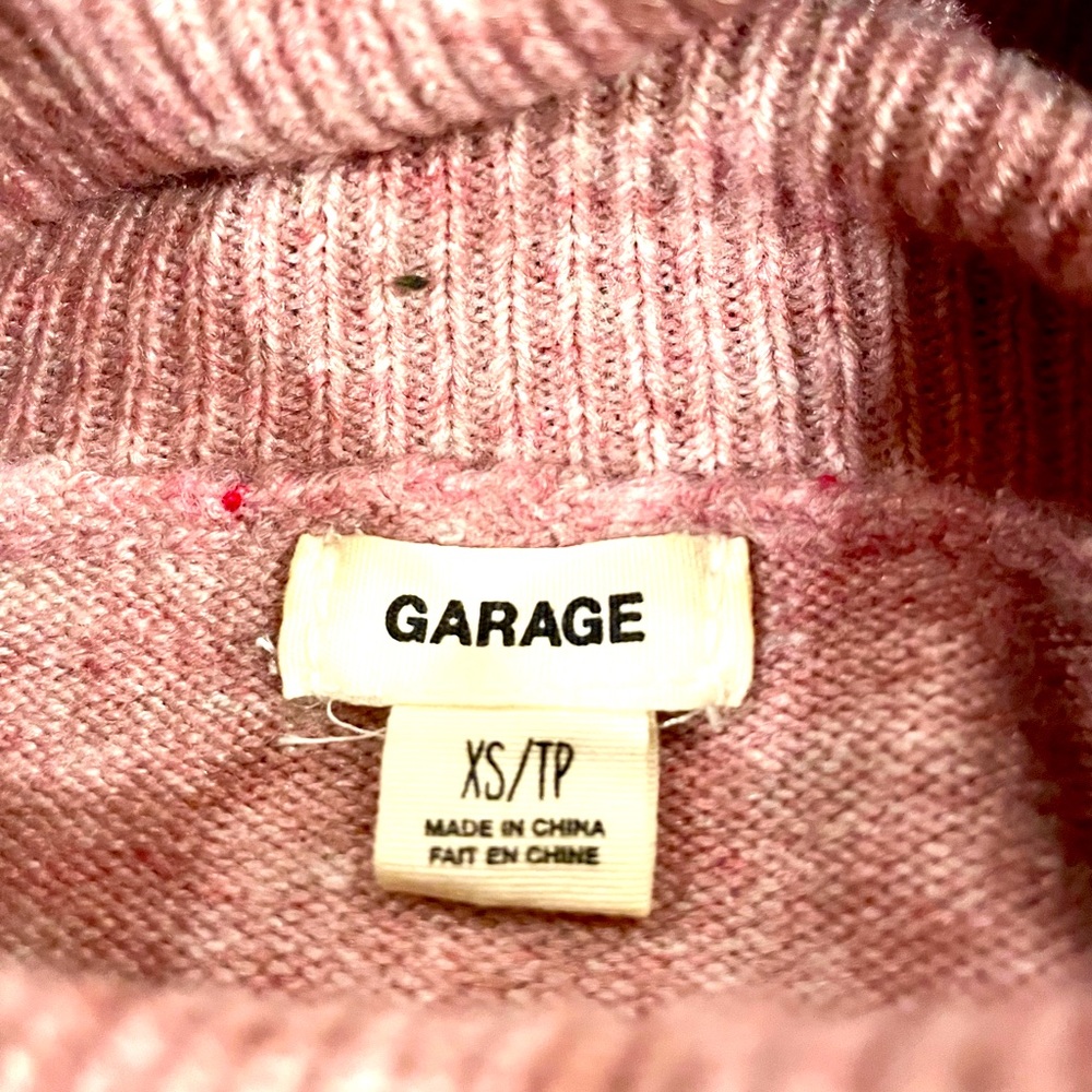 pink garage knit turtleneck sweater - Picture 4 of 4
